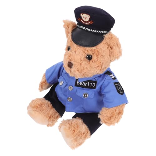 Holibanna Polizeibeamter Plüschtier Plüschbär Flauschiger Bär Plüschtier Plüschpuppe Realistisches Stofftier Bär Plüschpuppe Bär Stofftier von Holibanna