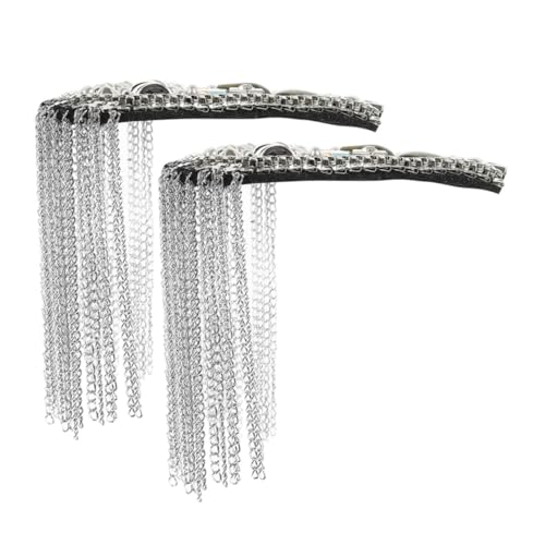 Holibanna Quastenkette Epauletten Dekor Schulterfransen Für Jacken Schulterfransen Zubehör Schulterquasten Für Hemd Quastengliederkette Epauletten Kostüme Epaulet Metall Epaulet Silber von Holibanna