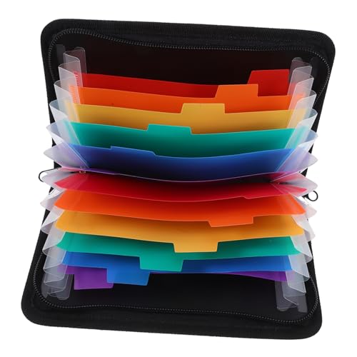 Holibanna Quittungs Organizer mit Fächern Tragbarer Organizer für Geldscheine Dokumente und Quittungen Farbenfrohes Design mit Schwarzem für Büro von Holibanna