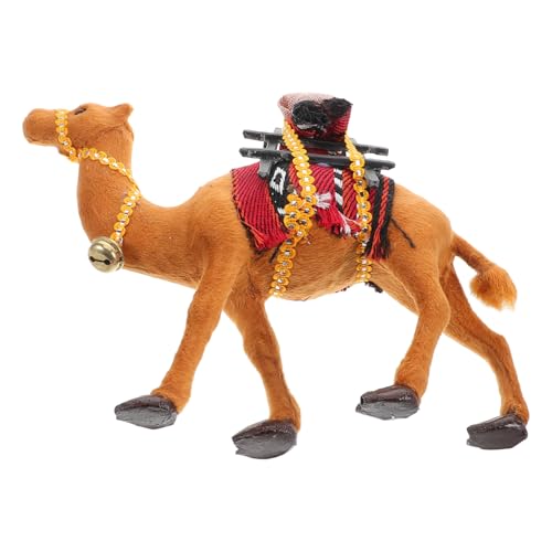 Holibanna Realistische Kamel-Statue Tisch-Dekoration Kunststoff-Figur Klein Lebensecht Ornament Schreibtisch-Accessoire Heim-Dekoration Miniatur-Tier-Modell von Holibanna