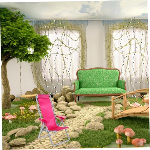 Holibanna Realistischer Miniatur Strandstuhl Faltbar Langlebig mit Farbbeständigem Finish Vielseitig für Puppenhaus Kinderzimmer und Wohnraumdeko Kompakt und Tragbar von Holibanna