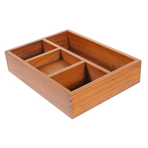 Holibanna Rechteckige Holz Schmuckaufbewahrungsbox Fächer Kosmetiktablett Vintage Design Für Badezimmer Kommode Für Schmuck Make Up von Holibanna