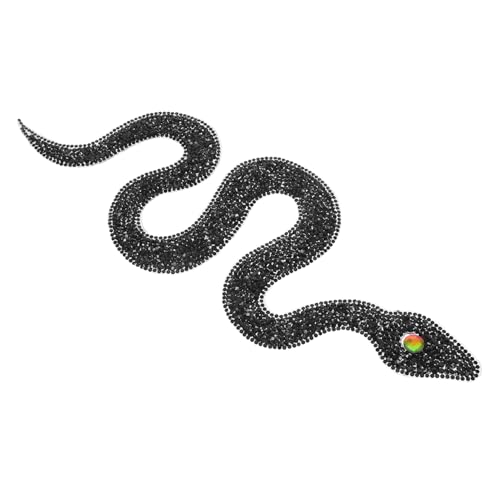 Holibanna Schlangenförmiger Stoffaufnäher mit Strasssteinen Bekleidungsflächenaufkleber Aufnäher mit Schlangenapplikationen Strassapparat Applikationen aus Strass Jacken-Patch Zirkon Schwarz von Holibanna