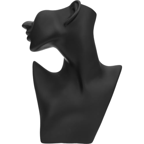 Holibanna Schmuckständer, halbes Gesicht, Halskette, Mannequin, für Schmuck, Büste für Ohrringe, Anhänger, Ohrringhalter, Mannequin, Schmuckständer, Schwarz, Harz von Holibanna