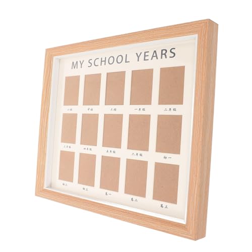 Holibanna Schuljahre Erinnerungsrahmen Kinderwachstum Fotoalbum Dekorativer Bilderrahmen für Schule Langlebiges Holzdesign für Babyzimmer Familienfeiern Hochwertigem für Gestaltung von Holibanna