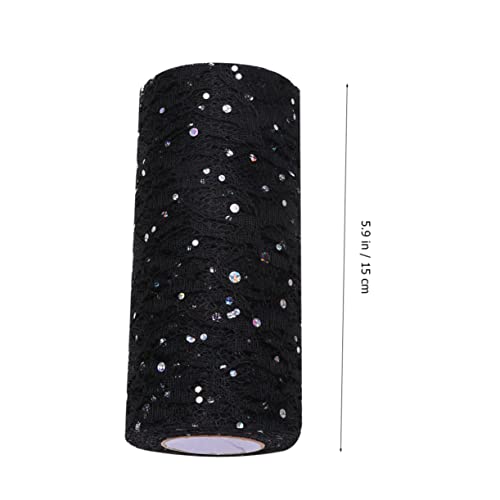 Holibanna Schwarze Tüllrolle Glitzer Spitze für Hochzeit Tischdeko Geschenkverpackung DIY Basteln Tutu Rock Schleifen Party Dekoration von Holibanna