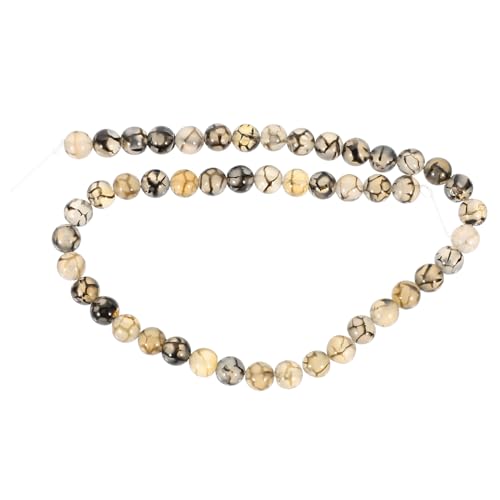 Holibanna Schwarze und Weiße Drachenmuster Achatperlen Natürliche Edelsteinstränge Perlen Glatte Steine für DIY Schmuckherstellung Armbänder Halsketten Bastelzubehör von Holibanna