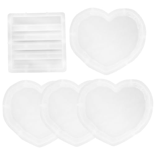 Holibanna Silikonform Herz Untersetzer DIY Coaster Moulds für Resin Epoxidharz Gießform Flexible Langlebige Form für Individuelle Tassenuntersetzer und Dekoration Zuhause Büro Geschenk von Holibanna