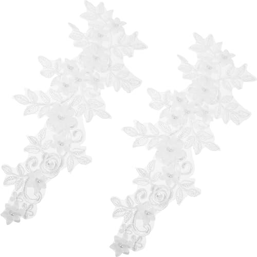 Holibanna Spitzen-Blumen-Applikation: 1 Paar Blumen-Aufnäher Zum Aufbügeln 3D-Blumen-Aufnäher Zum Aufnähen Von Hochzeitskleidern Diy-Näharbeiten Für Diy-Brautkleidung Reparieren Und von Holibanna