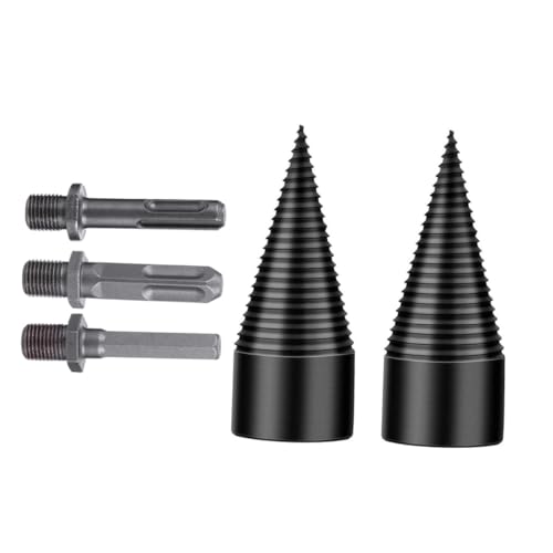 Holibanna Splitting Wood Drill Bit Teilig aus Stahl mit Adapter für Bohrmaschine Präziser Verschleißfester Holzspalterbohrer für Kaminholz Camping Garten Einfaches Spalten Großer Holzstücke von Holibanna
