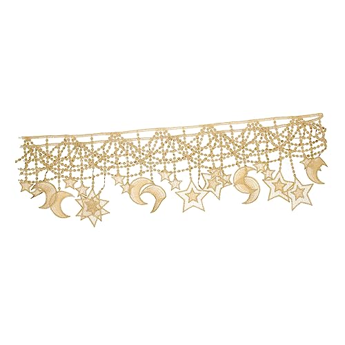 Holibanna Star Moon Spitze Dekoratives Spitzenband für Kleidung und Kleider DIY Schmuckborte Goldfarbene Stickerei für Kleidungs Rockverzierung Handgefertigte Spitzenverzierung von Holibanna