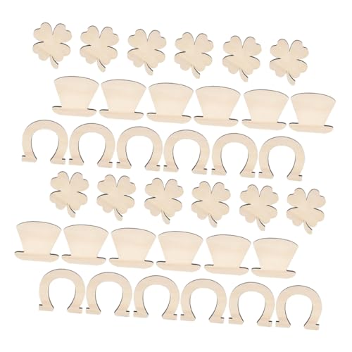 Holibanna Teiliges DIY Holzscheiben Hut und Pflanzenformen Unbehandelte Holzspäne für Kreative Bastelprojekte Handwerkszubehör zum Bemalen und Dekorieren für Heim und Klassenraumgestaltung von Holibanna