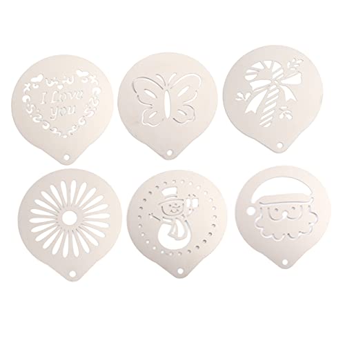 Holibanna Teiliges Kaffeestanzen Diy Cappuccino Latte Schablonen für Professionelle Milchkunst Verschiedene Designs für Kreative Kaffee Dekoration von Holibanna