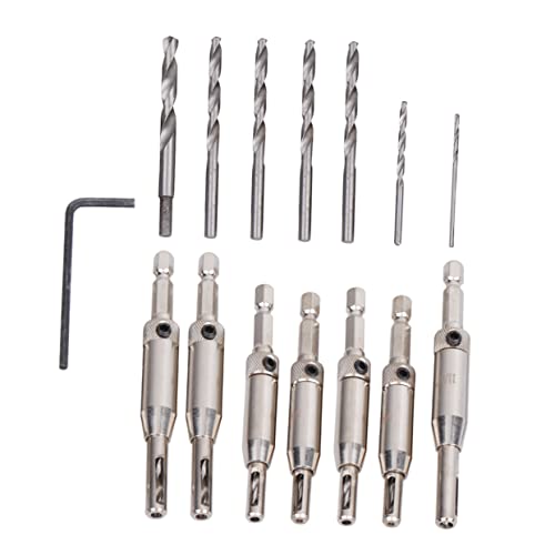 Holibanna Teiliges Sechskantbohrer Set für Holzarbeiten Senkbohrer mit Bohrern und Schraubenschlüssel für Holzplatten Spanplatten von Holibanna