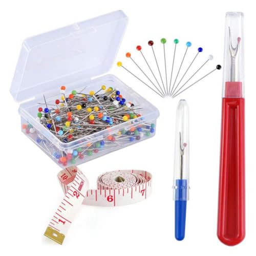 Holibanna Teiliges Stickerei Set mit Farbigen Glasperlnadeln Langlebigem Nahttrenner und Flexiblem Maßband Vielseitiges Nähwerkzeug für Kreuzstich und DIY Handarbeiten Zufällige Farbe von Holibanna