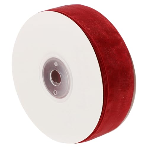 Holibanna Transparente Tüll geschenkband Schneidbares Dekoband in Dunkelrot für DIY Schleifen Hochzeit Basteln Geschenkverpackung Hochwertiges Geschenkband ohne Ausfransen von Holibanna