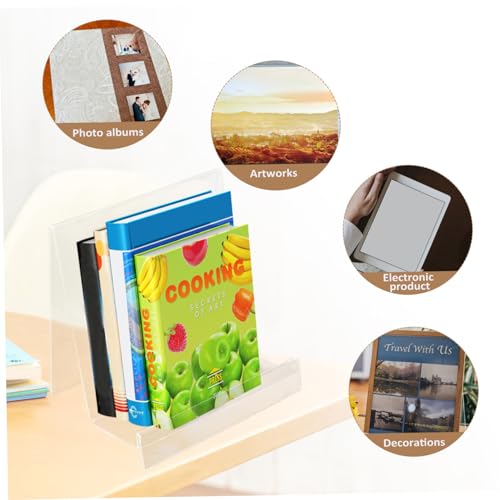 Holibanna Transparenter Breiter Desktop Displayhalter Vielseitiger Bücherregal Organizer für Büro Schule Zuhause Stabiler Leseständer für Bücher und Magazine von Holibanna