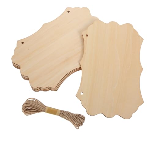 Holibanna Unfertige Holzschilder Groß mit Juteseil Robuste Blanke Holztafeln zum Bemalen Gravieren DIY Basteln Wanddeko Innen Außen von Holibanna