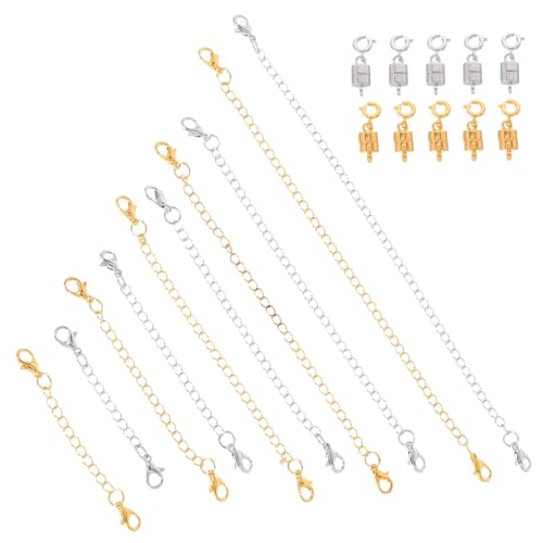Holibanna Verlängerungsketten für Armbänder und Sicherheitsverschluss mit Krabbenverschluss für Einfaches Diy Schmuckmachen Teiliges Set von Holibanna