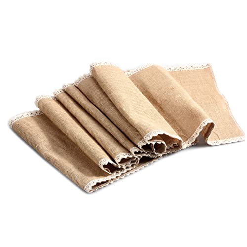 Holibanna Vintage Jute Tischläufer mit Spitzenkante Rustikale Tischdecke für Hochzeit Party Weihnachten Natürliche Tischdekoration Strapazierfähiger mit Floralen Spitzenmustern Holibanna Vintage Jute Tischläufer mit Spitzenkante Rustikale Tischdecke für Hochzeit Party Weihnachten Natürliche Tischdekoration Strapazierfähiger mit Floralen Spitzenmustern von Holibanna