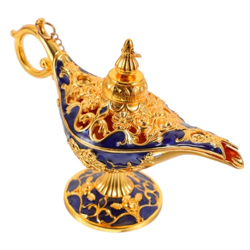 Holibanna Vintage Lampe Ornament aus Kunstvoll Geschnitzte Tischdekoration Tiefem Blau Dekoratives Wunschlicht für Zuhause Party und Festlichkeiten Holibanna Vintage Lampe Ornament aus Kunstvoll Geschnitzte Tischdekoration Tiefem Blau Dekoratives Wunschlicht für Zuhause Party und Festlichkeiten von Holibanna