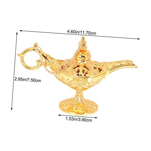 Holibanna Vintage Zauberlampe aus Legiertem Dekorative Tischdeko im Retro Stil Rostfrei Kleiner Goldener Dekoartikel für Party Geburtstag und Fotorequisit von Holibanna