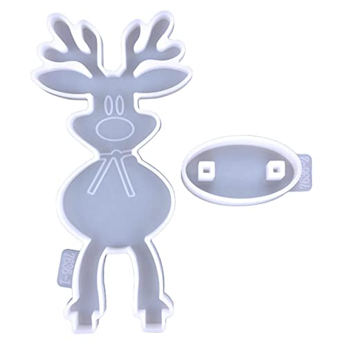 Holibanna Weihnachtlicher Silikon Mold für DIY Elch Dekoration Transparentes Epoxidharz Gießform für Kreative Bastelprojekte für Weihnachtsgeschenke und Ornamente von Holibanna