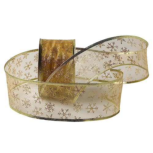 Holibanna Weihnachtsband mit Glitzerschneeflocken Festliches Dekoband für Weihnachtsbaum Geschenkverpackung und DIY Schleifen Goldfarbene Schneeflocken Weihnachtsdekor Holibanna Weihnachtsband mit Glitzerschneeflocken Festliches Dekoband für Weihnachtsbaum Geschenkverpackung und DIY Schleifen Goldfarbene Schneeflocken Weihnachtsdekor von Holibanna