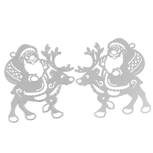 Holibanna Weihnachtsmann Stanzformen für DIY Metall Schablonen für Kartenherstellung Scrapbooking Kreative Weihnachtsdekoration Silber für Bastelprojekte und Festliche Gestaltung von Holibanna