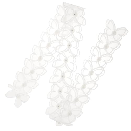 Holibanna Weiße Doppellagige Stoffschleife zum Aufnähen Zierliche Spitzenverzierung für Brautkleider DIY bastelstoffbesatz für Kleidung Dekoration von Accessoires und Handarbeiten von Holibanna