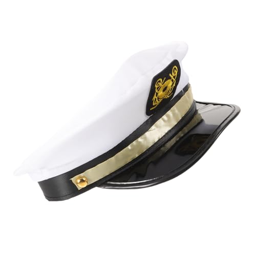 Holibanna Weiße Kapitänsmütze für Erwachsene Dekorative Flache Boots Yachtmütze Modischer Seglerhut für Party Bühnenauftritt und Kostümzubehör Holibanna Weiße Kapitänsmütze für Erwachsene Dekorative Flache Boots Yachtmütze Modischer Seglerhut für Party Bühnenauftritt und Kostümzubehör von Holibanna