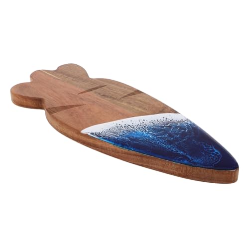 Holibanna Wellen Schneidebrett Servierbrett Platte Schneidebrett Käsebrett Surfbrett Dekorative Surfbretter Für Die Wand Holzbrett Kleines Surfbrett Akazienholz von Holibanna