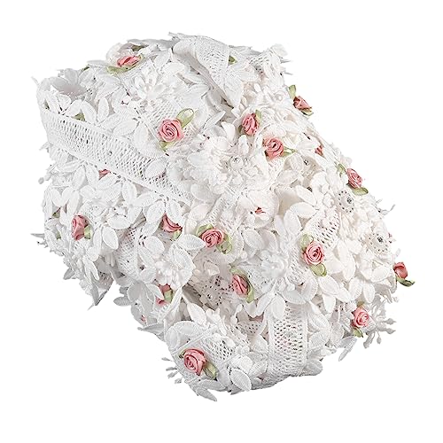 Holibanna Yards Spitzenband mit Blumenmuster Spitzenborte für Hochzeitskleider Diy Kleidung und Dekorationen Vielseitig Einsetzbar für Näharbeiten und Bastelprojekte von Holibanna