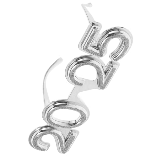 Holibanna Year Party Brille Silber Glitzernde Deko Brille Party Eyewear Spaß Foto Requisit für Silvester Geburtstag Fest von Holibanna