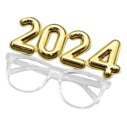 Holibanna Zahlenglas Partybrille Lustige Augendekoration für Silvester Feiern aus Robustem PC Material Leicht und Bequem Unvergessliche Fotomomente von Holibanna