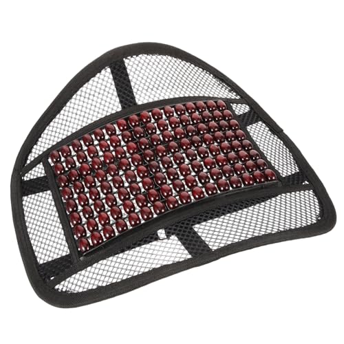 Holibanna mit Holzperlen Atmungsaktive Lendenwirbelstütze für Auto und Büro Ergonomisches Kissen zur Schmerzlinderung Einsetzbar Bequem und Langlebig von Holibanna