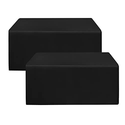 HolidayIdeas Rechteckige Tischdecken – 122 x 61 cm – für 120 cm große Tische, Stofftischschutz, Schwarz, 2 Stück von HolidayIdeas