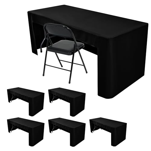 HolidayIdeas Schwarze rechteckige Tischdecke mit offener Rückseite, für 180 cm große Tische, 3-seitige Tischdecken, 183 x 76 cm, für Handwerksmessen, Bankette, Messen, Schwarz, 6 Stück HolidayIdeas Schwarze rechteckige Tischdecke mit offener Rückseite, für 180 cm große Tische, 3-seitige Tischdecken, 183 x 76 cm, für Handwerksmessen, Bankette, Messen, Schwarz, 6 Stück von HolidayIdeas