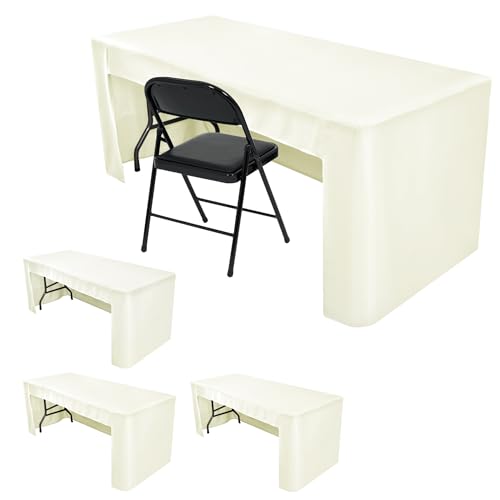 HolidayIdeas Tischdecke mit offener Rückseite für rechteckige Tische, knitterfrei, waschbar, 183 x 76 cm, für Bastelmessen, Bankette, Messen, Beige, 4 Stück HolidayIdeas Tischdecke mit offener Rückseite für rechteckige Tische, knitterfrei, waschbar, 183 x 76 cm, für Bastelmessen, Bankette, Messen, Beige, 4 Stück von HolidayIdeas