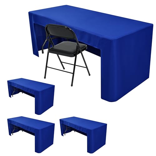Tischdecke mit offener Rückseite für rechteckige Tische, 3-seitig, solide Tischdecken, 183 x 76 cm, für Handwerksmessen, Bankette, Messen, königsblau, 4 Stück Tischdecke mit offener Rückseite für rechteckige Tische, 3-seitig, solide Tischdecken, 183 x 76 cm, für Handwerksmessen, Bankette, Messen, königsblau, 4 Stück von HolidayIdeas