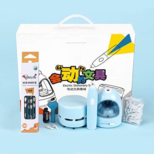Elektrostift -Spitzer -Radiergummi Vakuumreiniger Set batteriebetriebene Schreibwarenset mit 50 Radiergummi -Nachfüllungen für Kinder Erwachsene Home Office School Klassenzimmer von Holigie