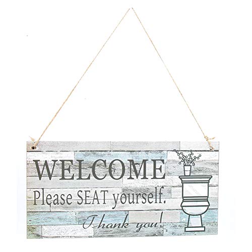Hölzernes Hängeschild, Willkommensschild, DIY-Dekoration, handgefertigt, graviertes Holz, Wand-/Tür-Dekor für Zuhause, Büro, Wohnzimmer, Schlafzimmer, 5 Stück, 30 x 15 cm von Holigie
