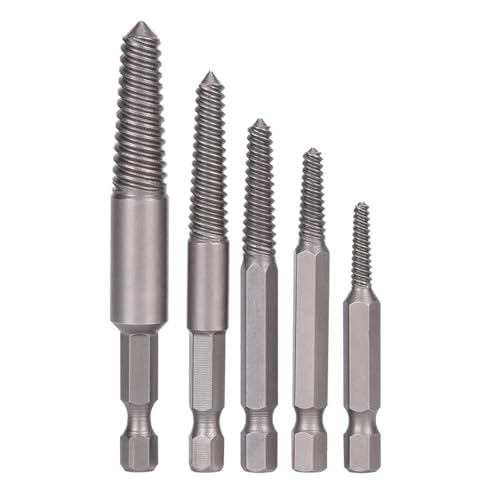 Holigie 5pcs gebrochener Schraubenextraktionssex -Schaft -Schaft -Zähne beschädigte Schrauben Entfernen entfernen Werkzeug Easy Out Kit Kit von Holigie