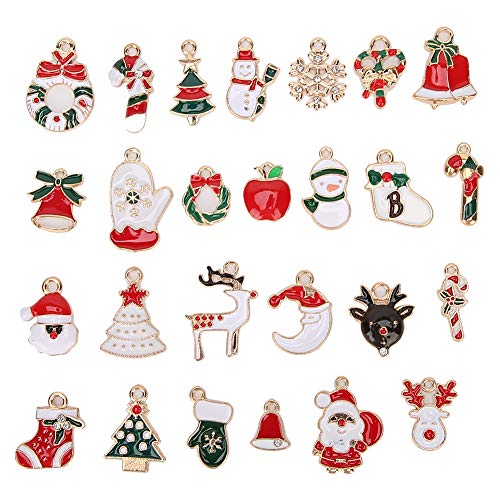 Holigie DIY-Zubehör, buntes Öltropfen-Armband aus Legierung, 26 Weihnachtsstile für die Schmuckherstellung Holigie DIY-Zubehör, buntes Öltropfen-Armband aus Legierung, 26 Weihnachtsstile für die Schmuckherstellung von Holigie