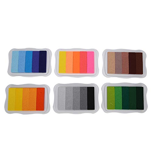 Holigie Gradientenstempelstempelkissenkissen 6PCS Nicht handgefertigte Elegante Tinte auf Wasserbasis für Scrapbooking Erstellen Hochdichte Schwamm schöne Farbstufen von Holigie