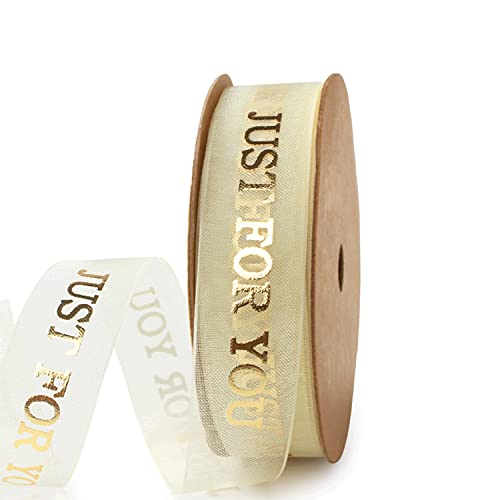 Holijolly Gold Schnee-Garn-Band – nur für Sie Druck für Handwerk, Geschenkverpackung, Geburtstagsparty Dekoration, Haarschleifen – 19 mm x 9 m Holijolly Gold Schnee-Garn-Band – nur für Sie Druck für Handwerk, Geschenkverpackung, Geburtstagsparty Dekoration, Haarschleifen – 19 mm x 9 m von Holijolly