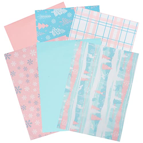 Holijolly Weihnachts-Seidenpapier – 30 Blatt – Rosa-blaues Design – 35 x 50 cm pro Blatt von Holijolly