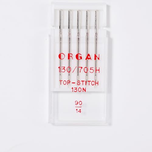 5 Stück Organ Nadeln, Topstitch Nähmaschinennadeln – Quilting & Topstitching Zubehör, Größe 90/14, 5 Nadeln, kompatibel mit Haushaltsnähmaschinen 5 Stück Organ Nadeln, Topstitch Nähmaschinennadeln – Quilting & Topstitching Zubehör, Größe 90/14, 5 Nadeln, kompatibel mit Haushaltsnähmaschinen von Hollima