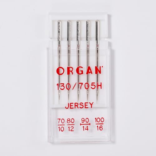 Organ Nähmaschinennadeln, Ballspitzen-Jersey-Nadeln, Größen 70/10, 80/12, 90/14, 100/16, kompatibel mit Haushaltsnähmaschinen, 5 Stück Organ Nähmaschinennadeln, Ballspitzen-Jersey-Nadeln, Größen 70/10, 80/12, 90/14, 100/16, kompatibel mit Haushaltsnähmaschinen, 5 Stück von Hollima