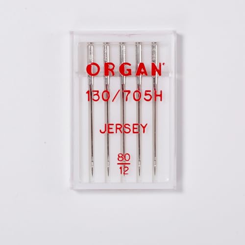 Organ Nähmaschinennadeln, Kugelspitzen-Jersey-Nadeln, Größe 80/12, kompatibel mit Haushaltsnähmaschinen, 5 Stück Organ Nähmaschinennadeln, Kugelspitzen-Jersey-Nadeln, Größe 80/12, kompatibel mit Haushaltsnähmaschinen, 5 Stück von Hollima